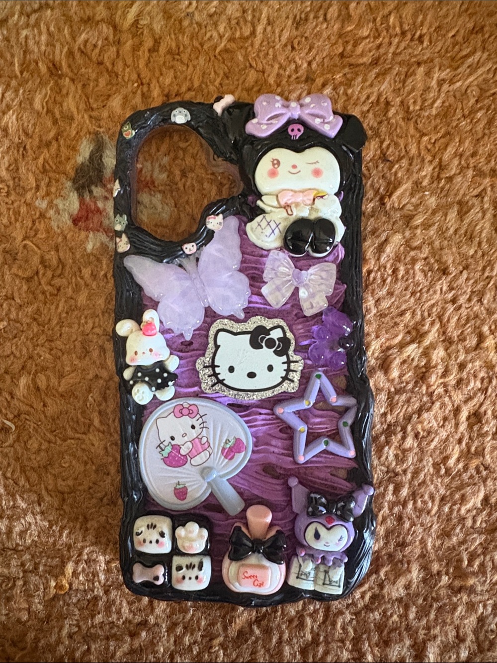 Hello Kitty Themed Purple Junk Case- IPhone 16